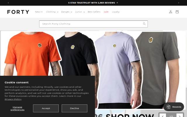 Startseite von Forty Clothing