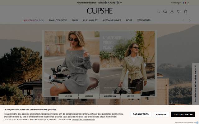 Cupshe storefront