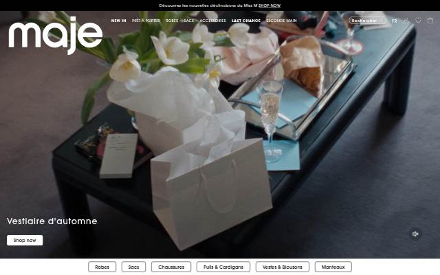 Vitrine de Maje Site Officiel : Vêtements et Accessoires pour Femme