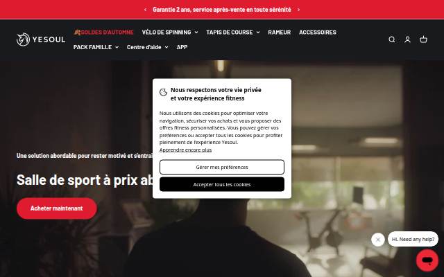 Yesoul Fitness France storefront