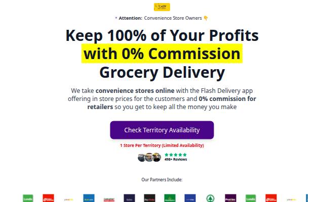 Flash Delivery Franchise storefront