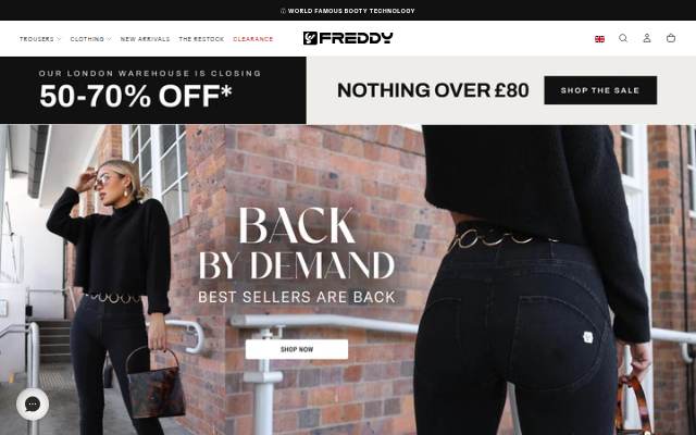 Startseite von Freddy UK
