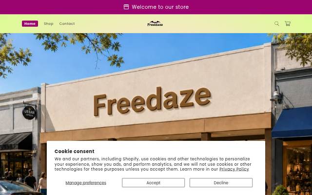 FREEDAZE storefront