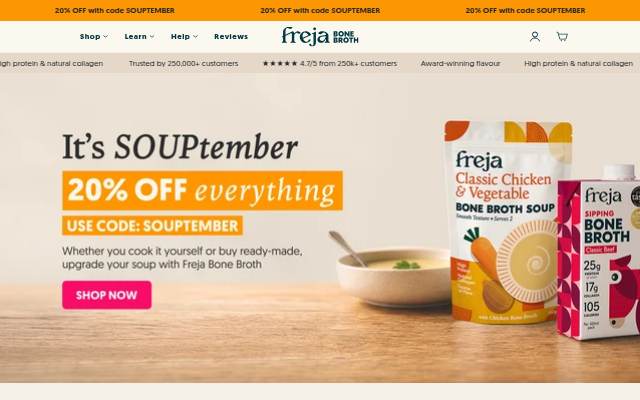 Freja Bone Broth storefront
