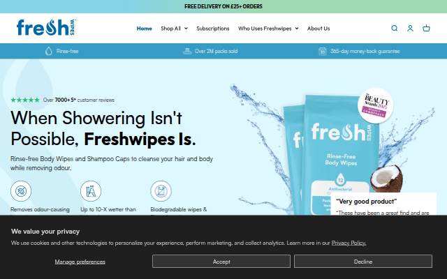 Freshwipes™ storefront