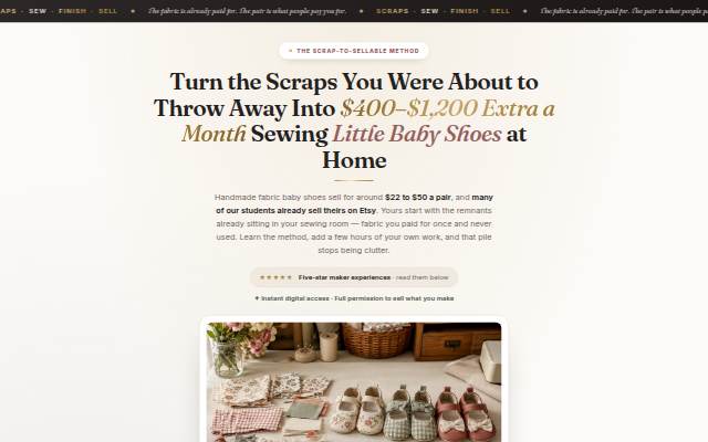 Vitrine de From Scraps to Baby Shoes Method
