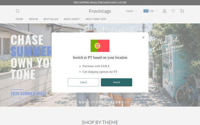 Frovintage storefront