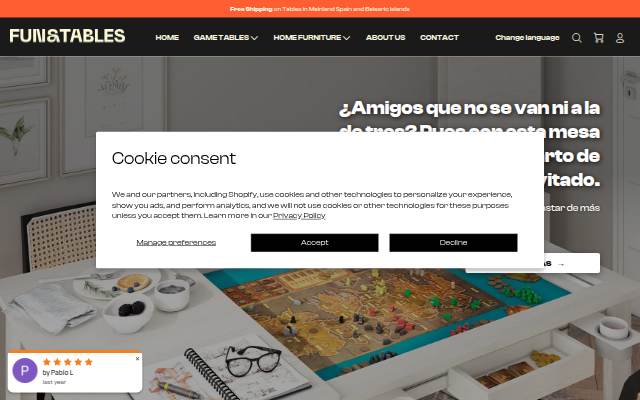 FunandTables storefront