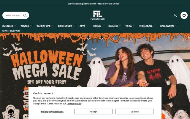 FunnyTeeLab storefront