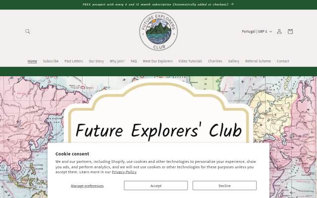 The Future Explorers' Club storefront