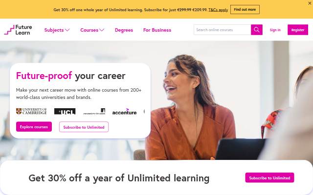 FutureLearn storefront