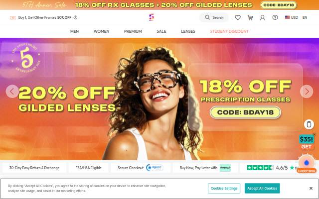 Stylish Eyeglasses Prescription Glasses Online storefront