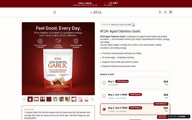 Escaparate de AT2A® Aged Odorless Garlic