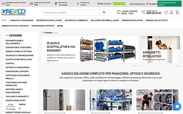 Arredi metallici, Scaffalature, Ufficio, Attrezzature per aziende, professionisti e pubblica amministrazione storefront