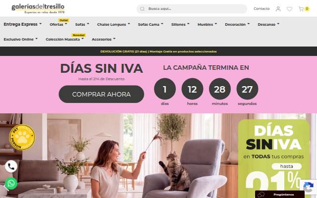 Montra da Galerías del Tresillo: sofás, sillones y descanso y más
