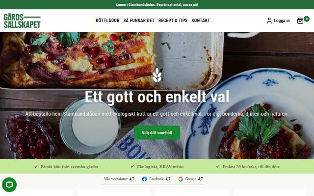 Köp ekologisk köttlåda på nätet storefront