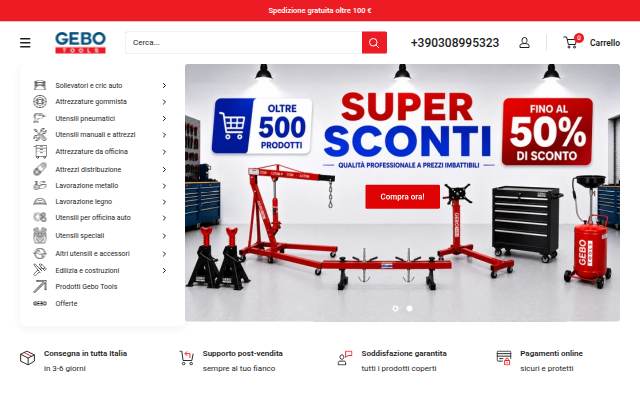 Gebo Tools Italia storefront