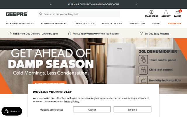 Geepas UK storefront