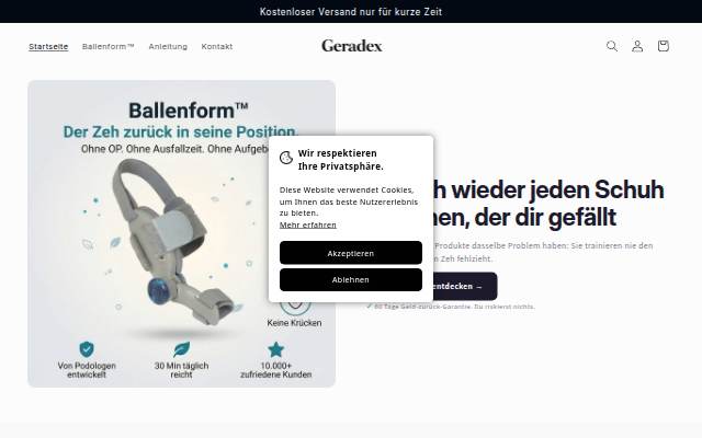 Geradex storefront