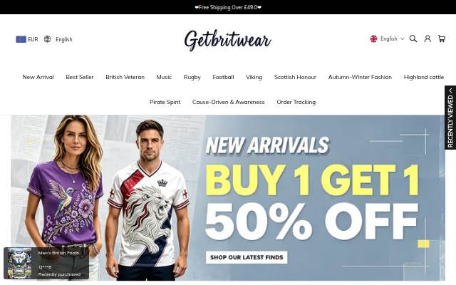 Getbritwear storefront