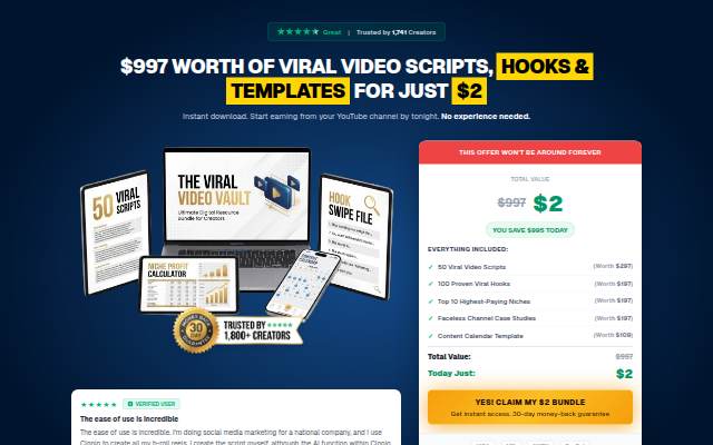 The Viral Video Vault storefront