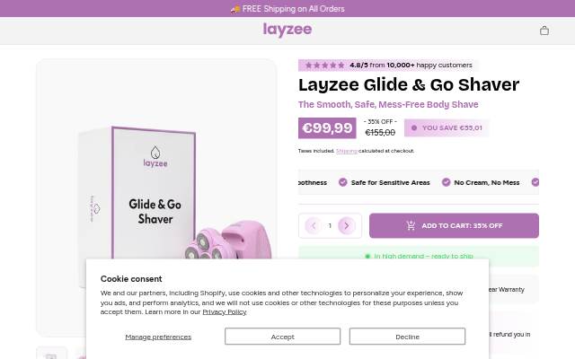 Layzee storefront