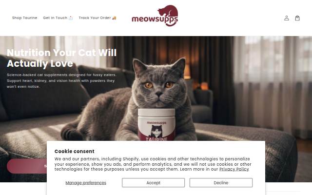 MeowSupps storefront