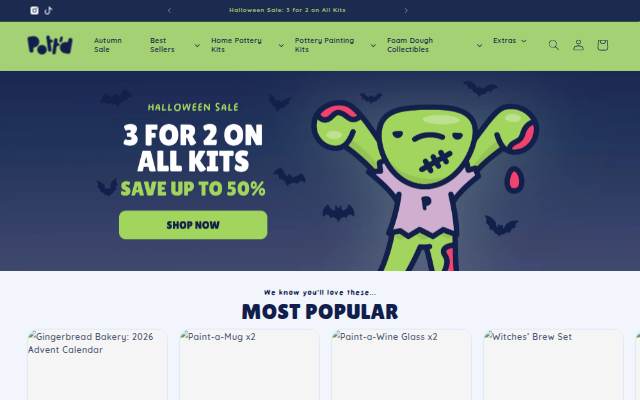 Pott'd UK storefront
