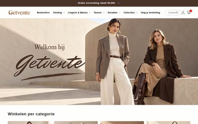 Startseite von getvente