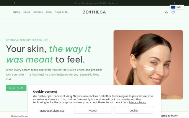 Zentheca storefront