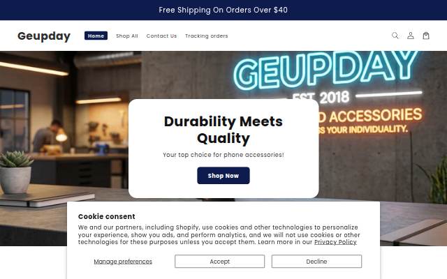 Geupday storefront