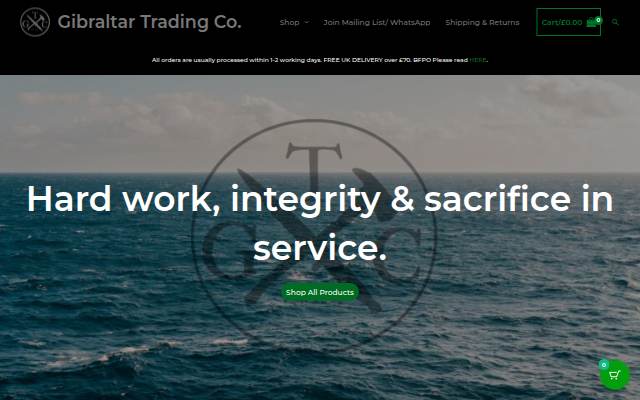 Gibraltar Trading Co. - Trader and creater of fine military themed stickers and proven wears storefront