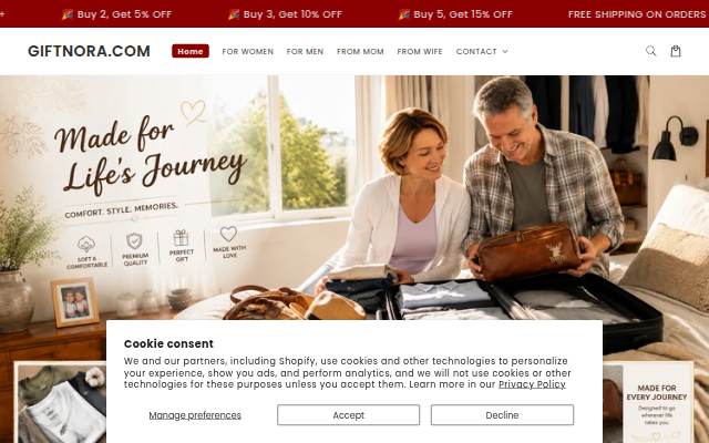 GIFTNORA.COM storefront
