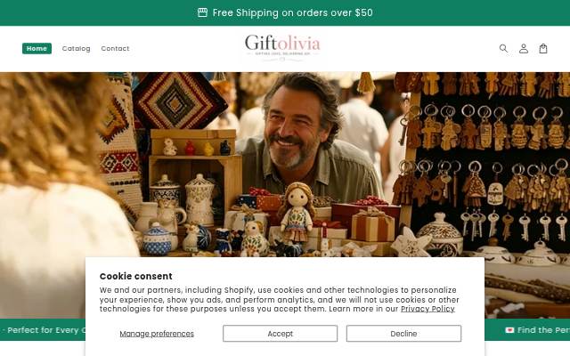 giftolivia.com storefront