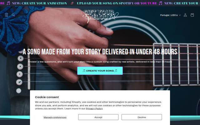 Gift Your Melody storefront