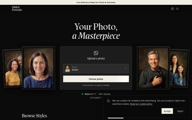 Gilded Portraits storefront