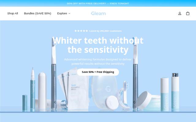 Gleam storefront