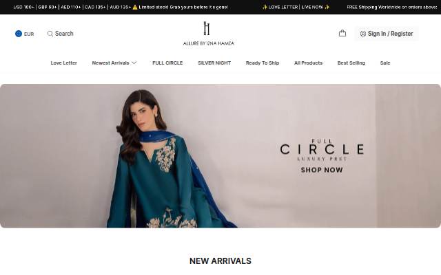 Startseite von Luxury Pret Dresses Online | Allure by IH