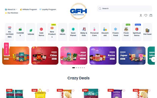 GlobalFoodHub.com storefront