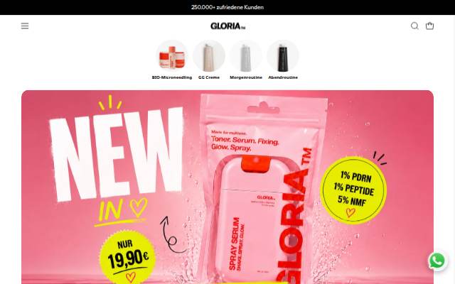 Gloria Skincare storefront