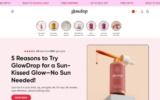 GlowDrop storefront