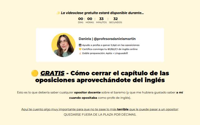 Montra da Inglés para Oposiciones