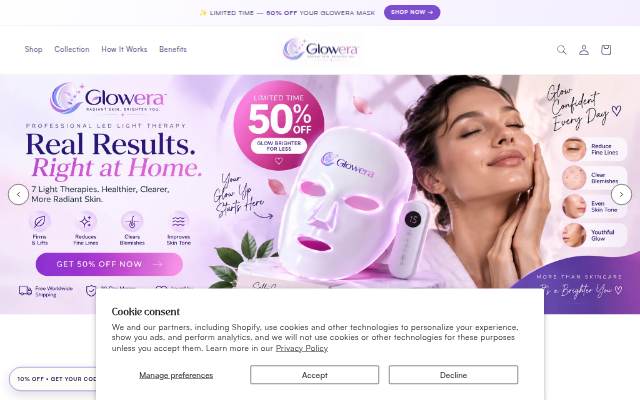 GLOWERA storefront