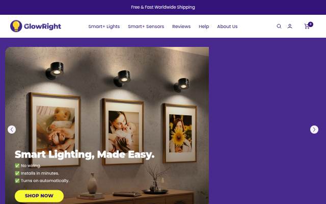 GlowRight storefront