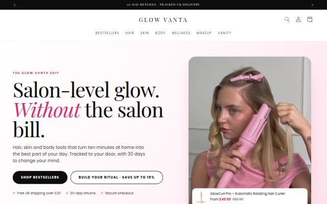 Montra da Glow Vanta