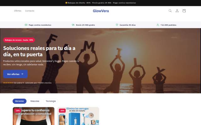 Glowvera storefront
