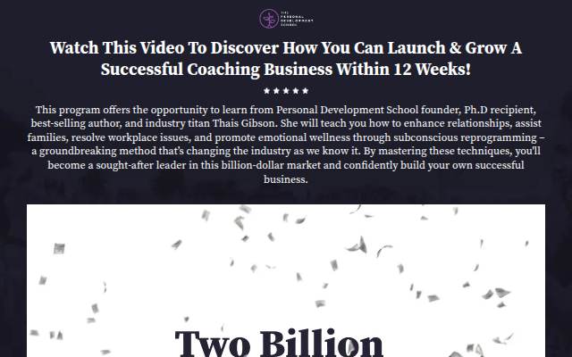 Startseite von The Personal Development School
