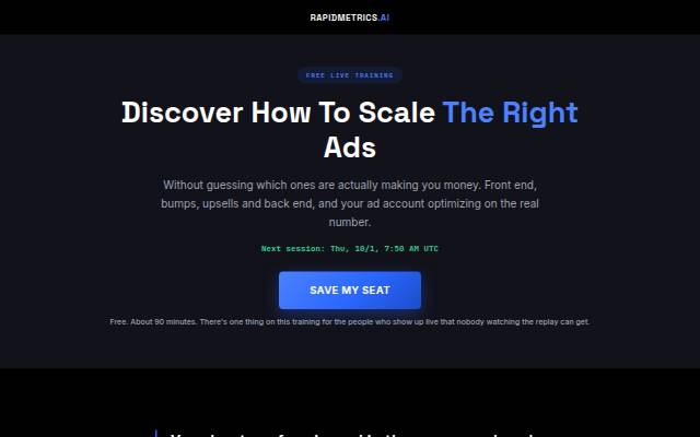 How To Scale The Right Ads — Free Training storefront