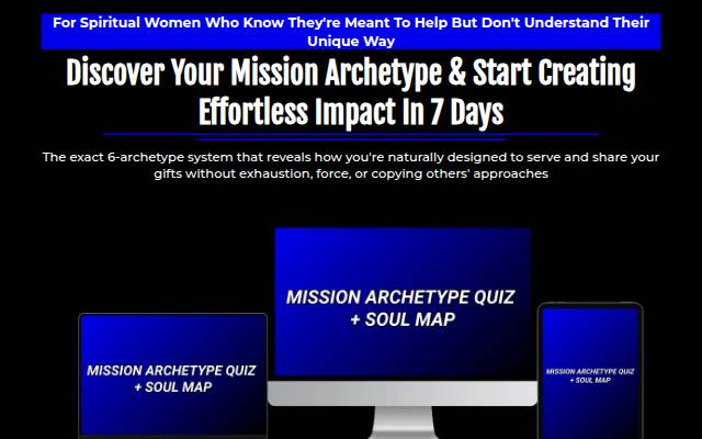 MISSION ARCHETYPE QUIZ + SOUL MAP storefront