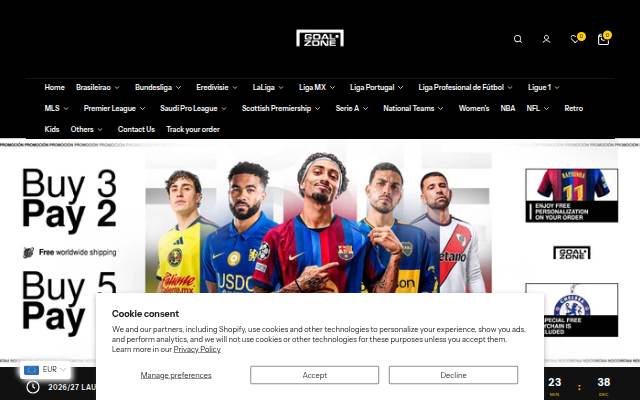 Goal Zone Jersey storefront